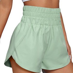 Fusipu Women Shorts Solid Color Loose Type High Waist Split Comfortable Shorts